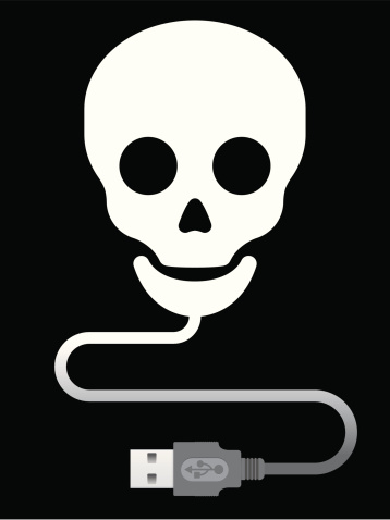 Skull with usb cable