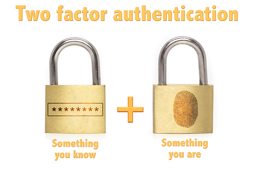 Two factor authentication padlocks concept know and are