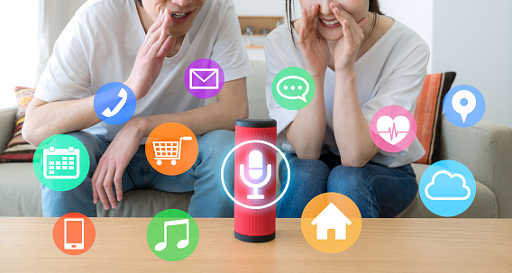 Smart speaker concept. AI speaker.