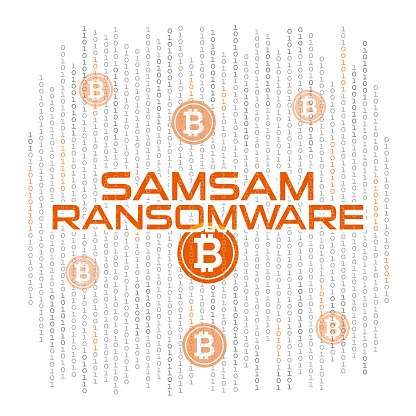 Illustration vector: SamSam ransomware flat design.